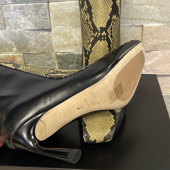 Jimmy Choo Mabyn 85 Leather Heeled Knee-High Boots - Picture 15 of 17